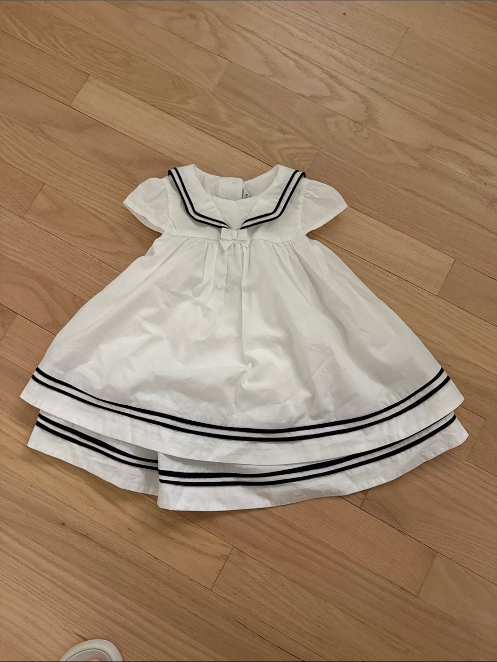 Janie and Jack White Sailor Dress with Navy Trim